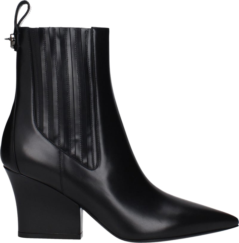 Valentino Garavani Black Leather Ankle Boots
