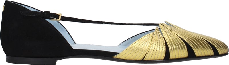 Valentino Garavani Black Leather Flat Sandals