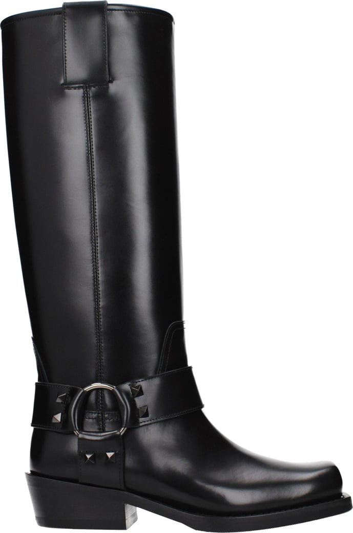 Valentino Garavani Black Leather Boots