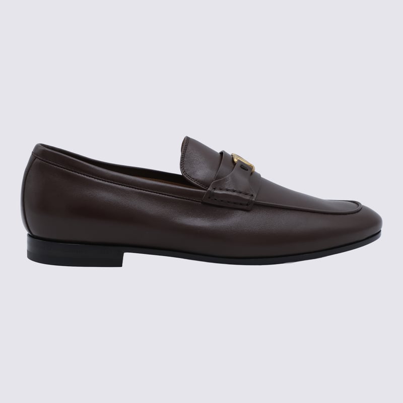 Loafer-style Flat Shoes with Gold-tone Logo Detail