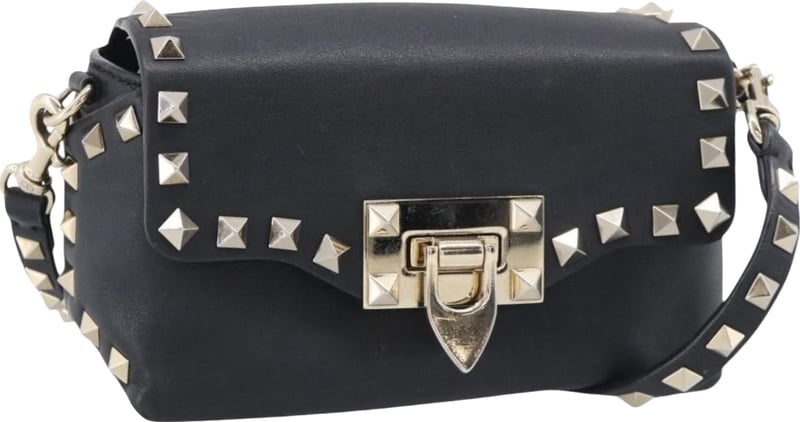 Valentino Garavani Rockstud Flip Lock Flap Leather Mini