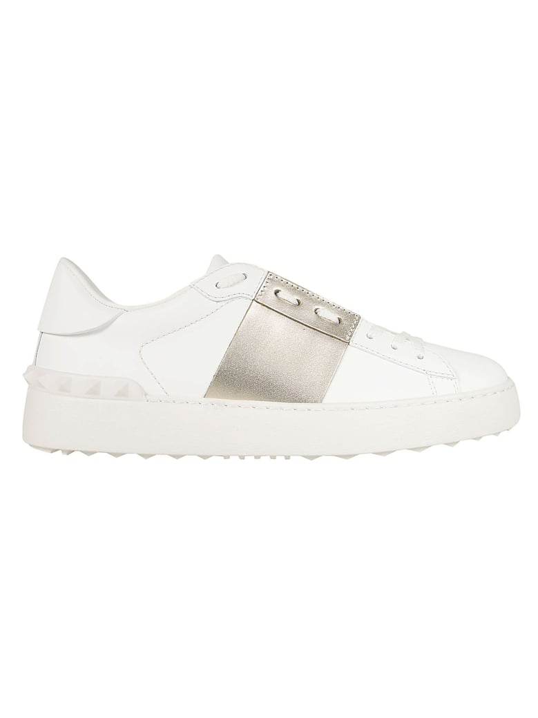 White Calfskin Open Sneakers