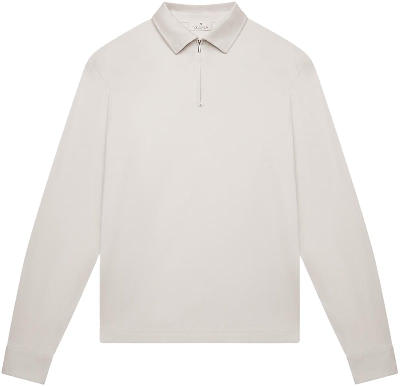 Heren Supima Polo Zip Collar L/S