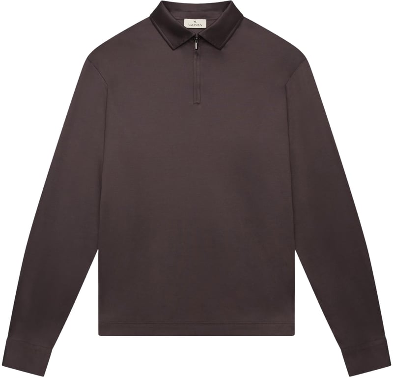 Heren Supima Polo Zip Collar L/S