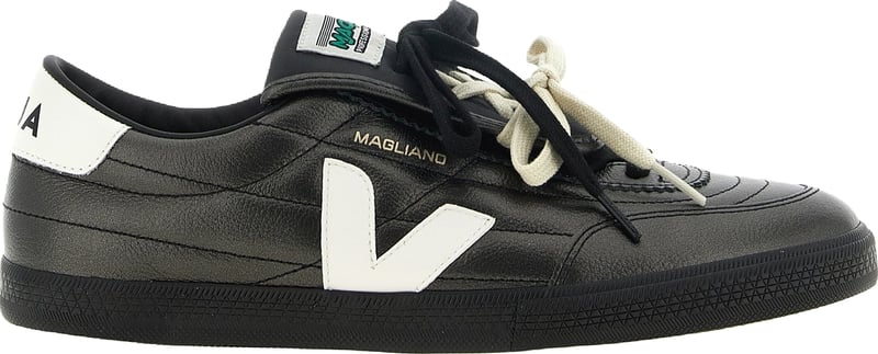 Veja Black Calfskin Low Top Sneakers