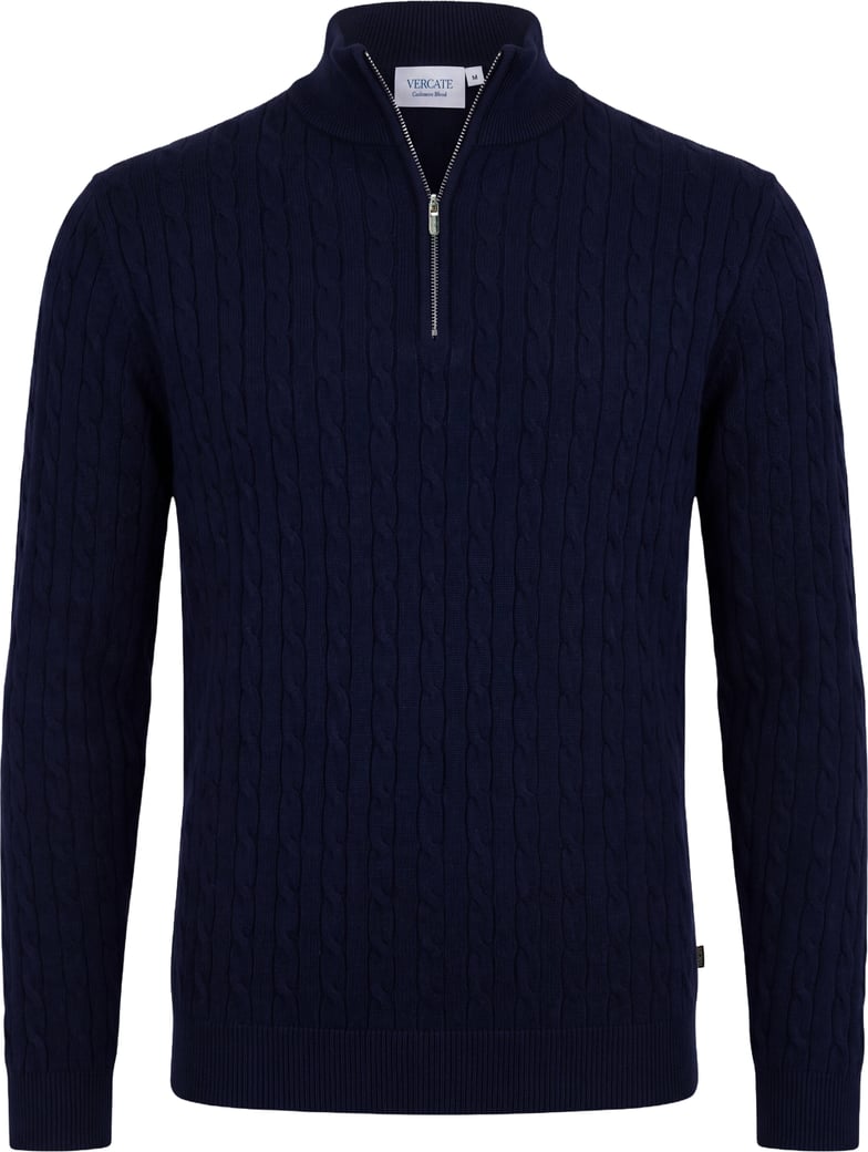 Half Zip - Cashmere Blend - Donkerblauw