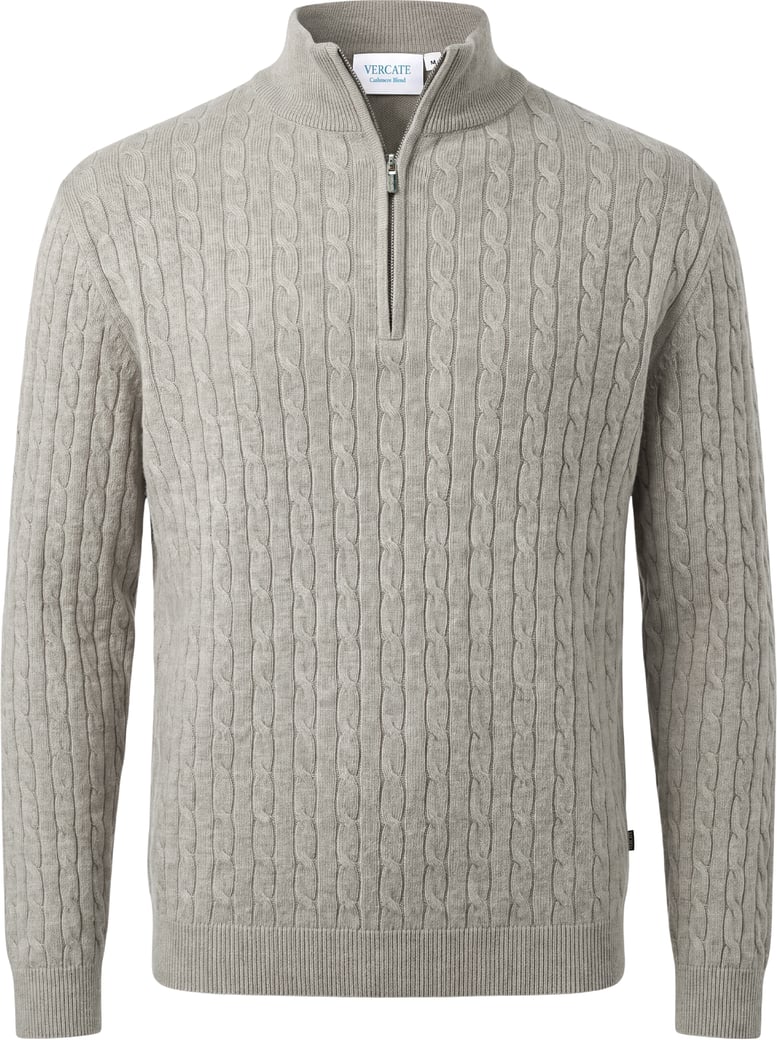 Half Zip - Cashmere Blend - Grijsbeige