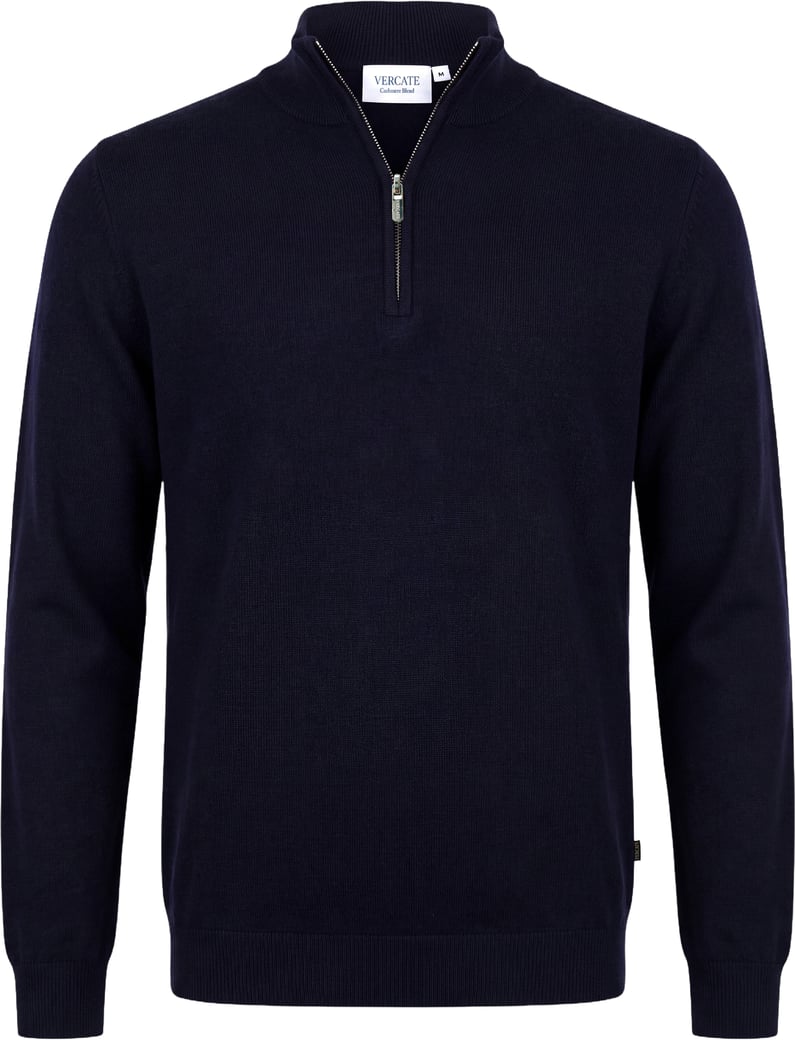 Half Zip - Cashmere Blend - Navy