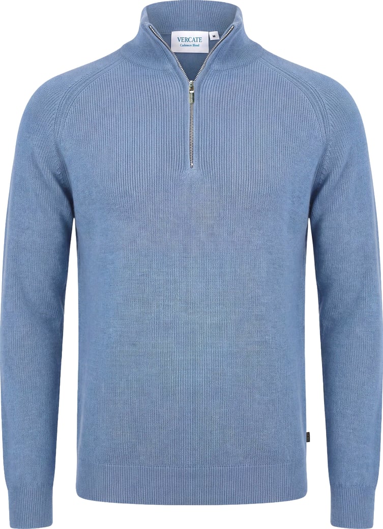 Half Zip - Cashmere Blend - Lichtblauw