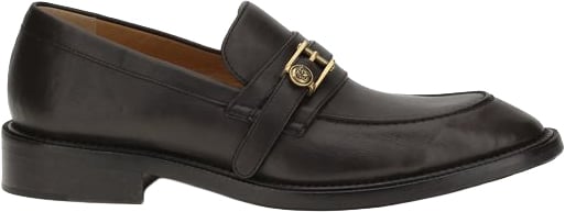 Versace Black Calf Leather Bos Taurus Slip-On Loafers