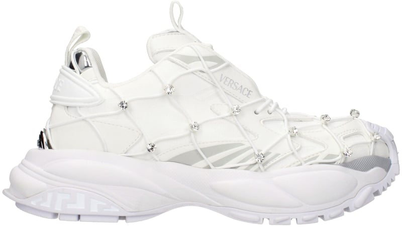 Versace White Fabric Sneakers
