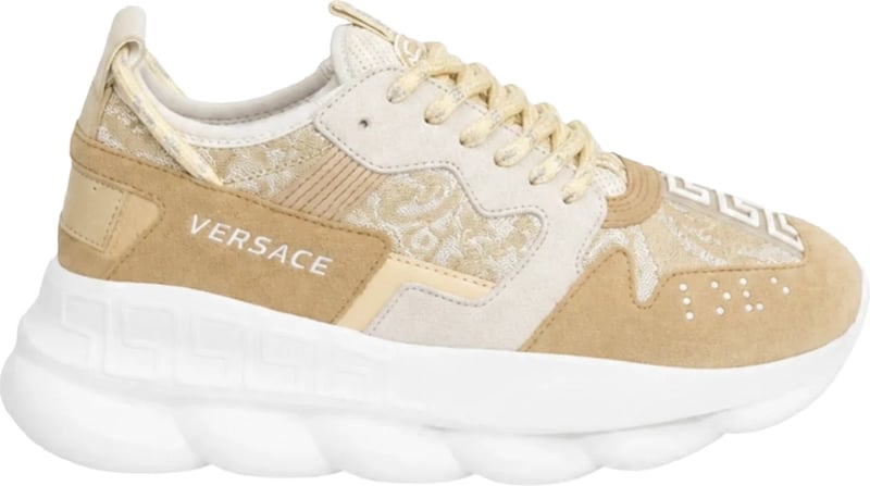 Versace Chain Reaction V2 Jacquard Women's Sneakers Beige