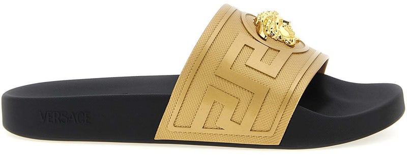 Versace Gold Glass Slides