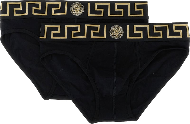 Versace 2-pack Briefs With Greca Pattern