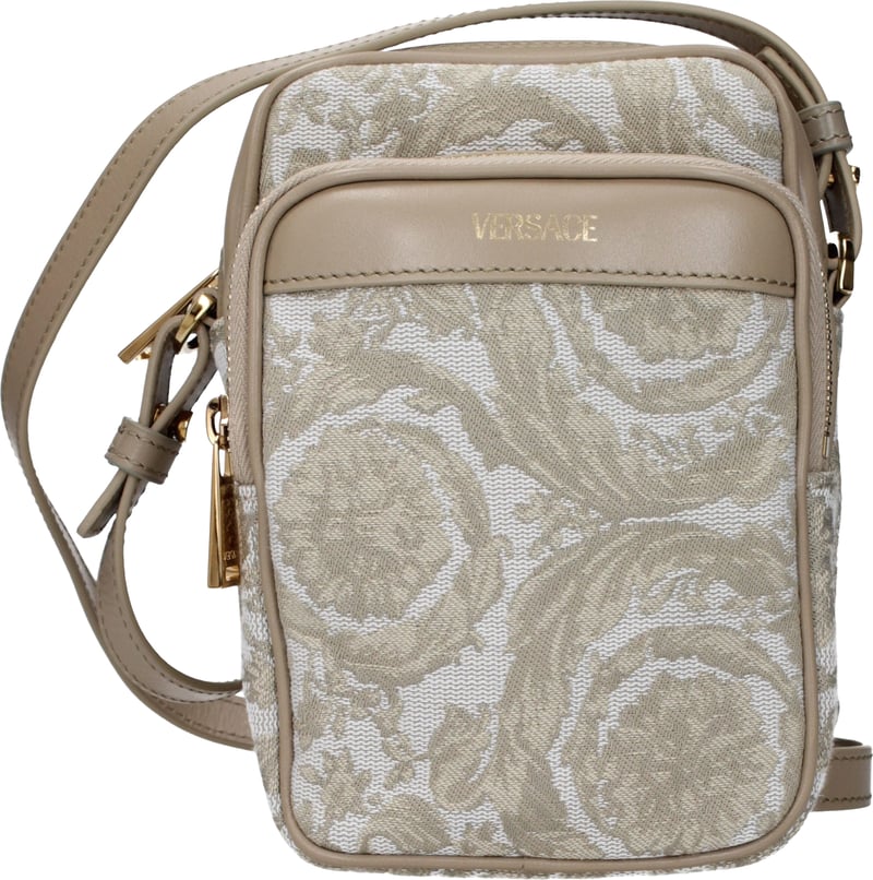 Versace Beige Fabric Crossbody Bag