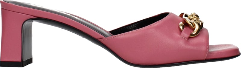 Versace Pink Leather Flat Sandals