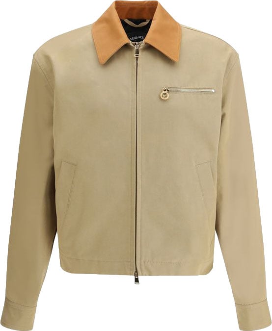 Versace Beige Cotton Full-Length Jacket