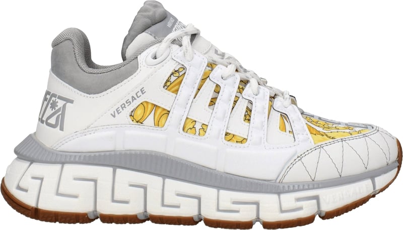 Versace White Fabric Athletic Sneakers