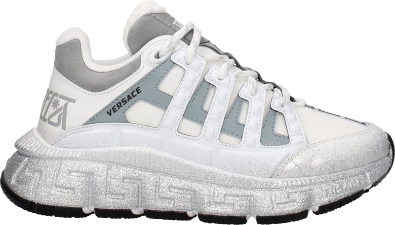Versace White Fabric Athletic Sneakers