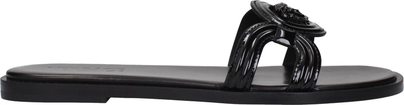 Versace Black Leather Slippers