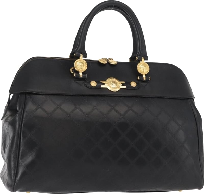 Versace Vintage Sun Duffle Embossed Leather Large