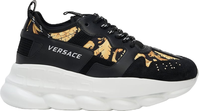 Versace Chain Reaction V2  Black Barocco Man Sneakers