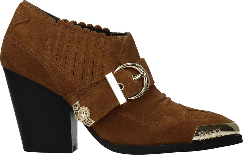 Versace Jeans Brown Leather Ankle Boots