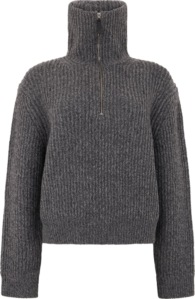 Sweater with zip collar