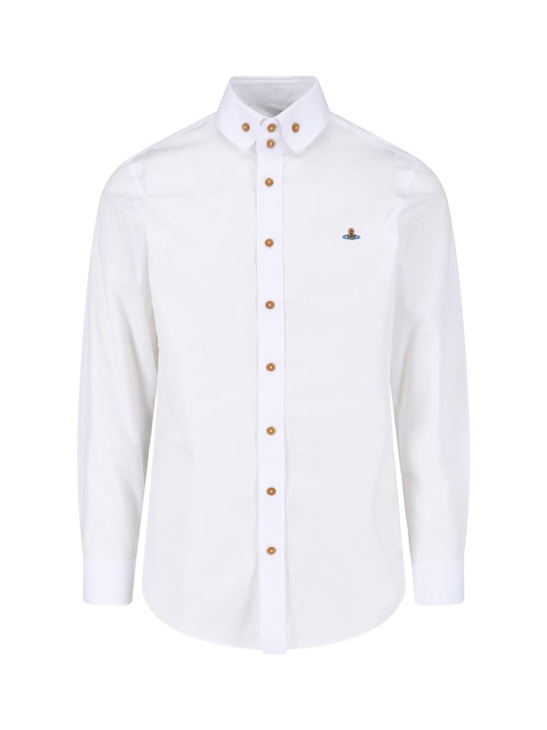White Two Button Krall Cotton Shirt