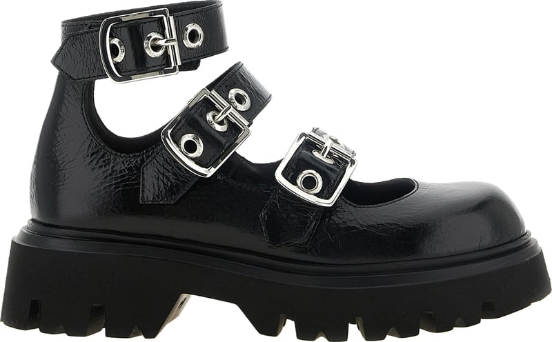 Vivienne Westwood Black Calfskin Ballet Flats