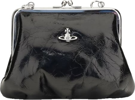 Black Glossy Calf Leather Handbag