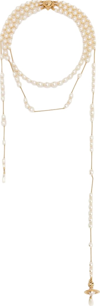 Broken Pearl Necklace Gold/pearl/multi