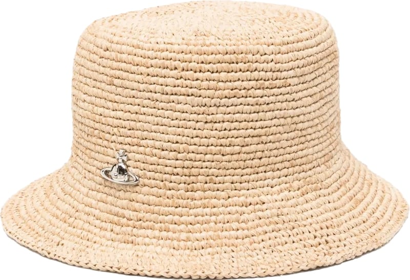 Raffia Bucket Hat Beige
