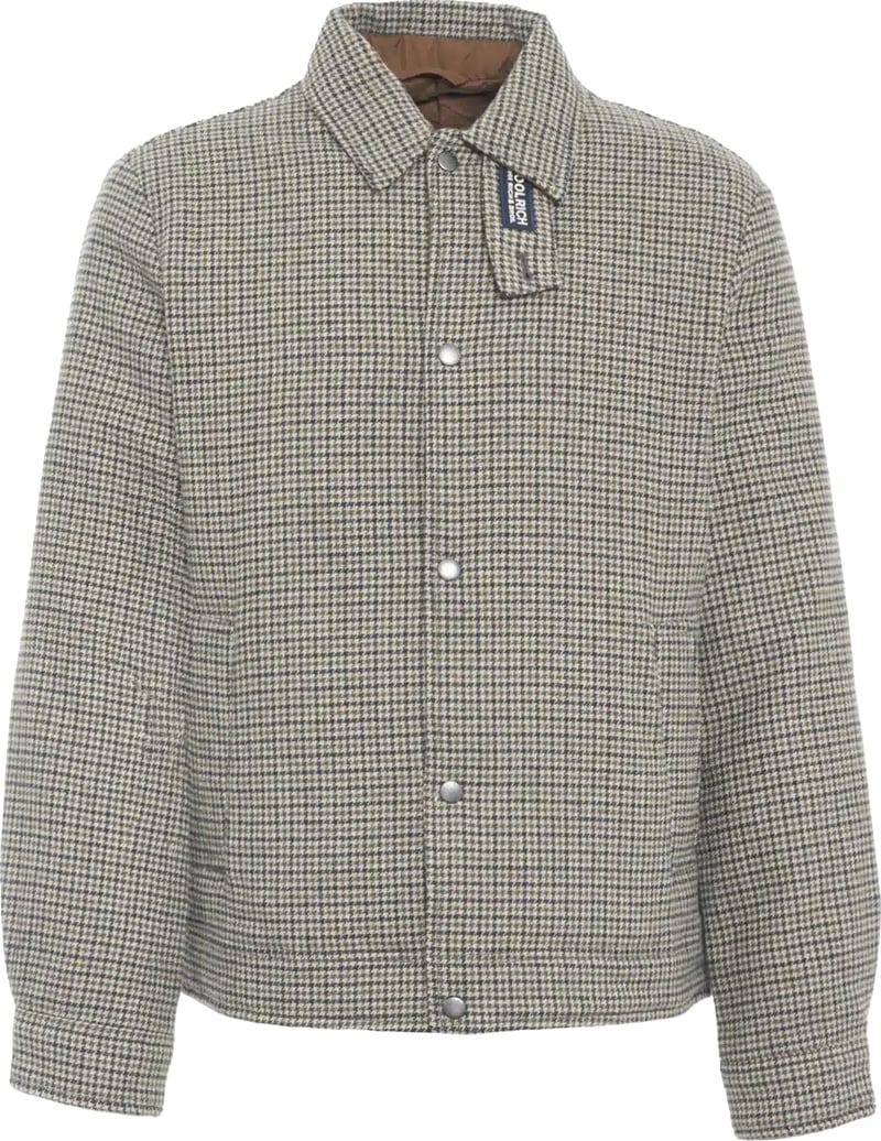 Wool Check Keating Shirt Jacket Brown Pied De Poule