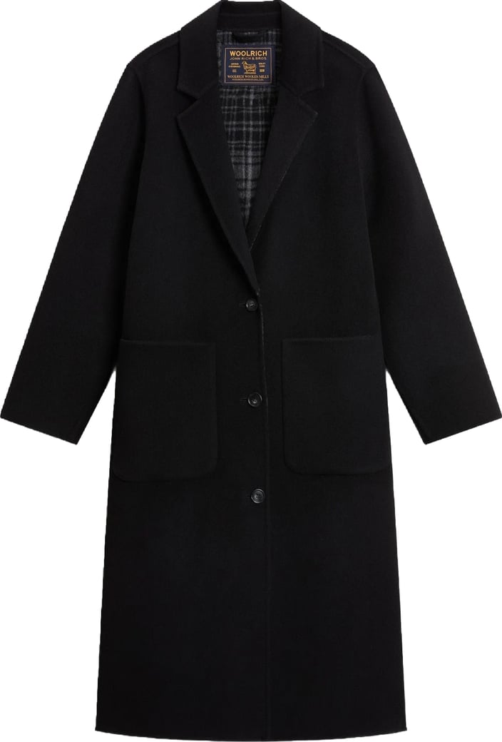 Double wool coat zwart