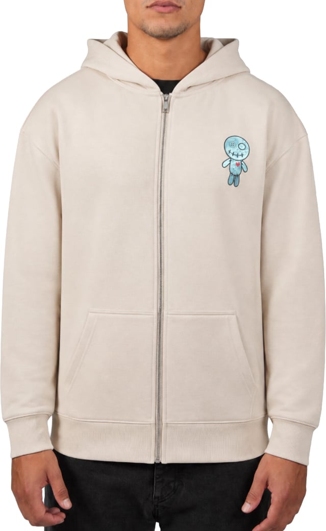 HUDSON ZIPPED HOODIE - SAND