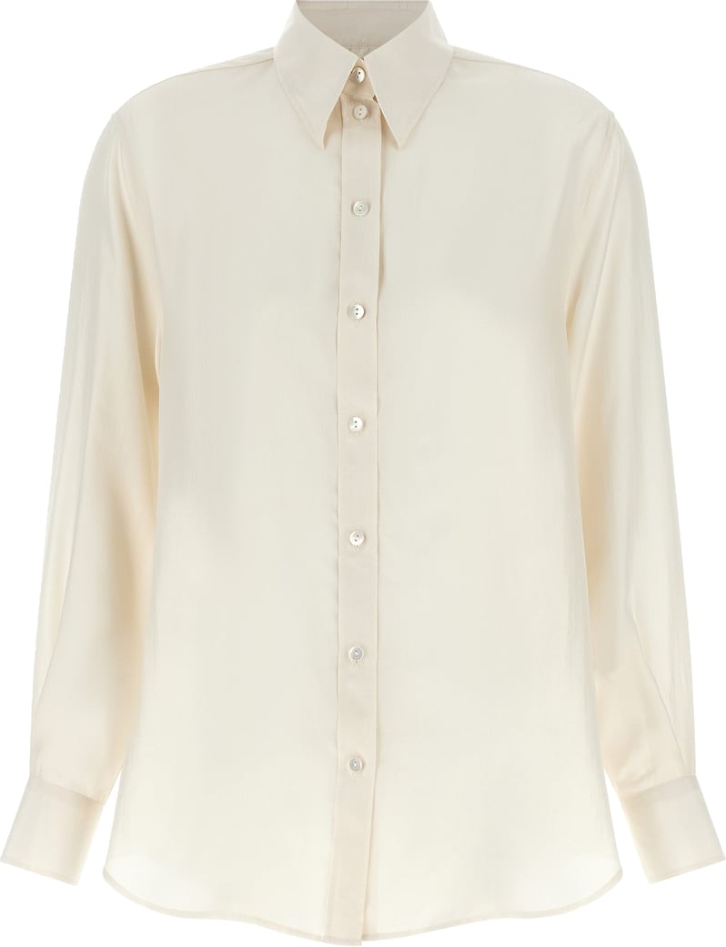 XACUS White Silk Blouse