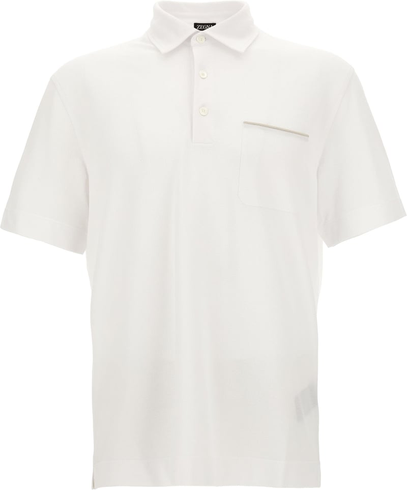 ZEGNA White Cotton Polo Shirt