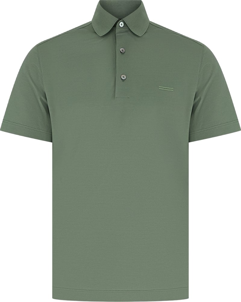 Zegna Sage green cotton polo shirt