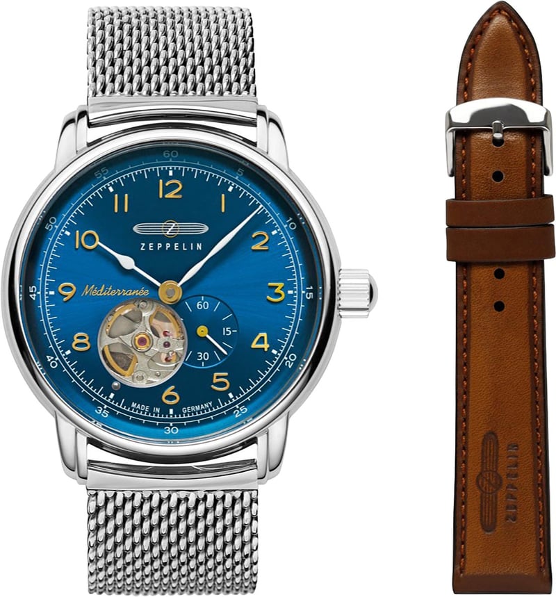 9666M-3-SET Méditerranée automatisch horloge met extra band