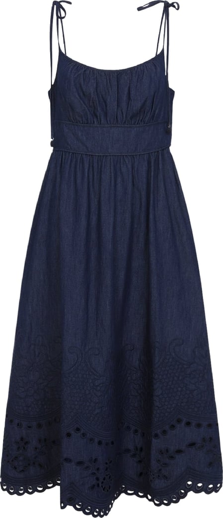 Zimmermann Mahon Broderie Denim Midi Dress